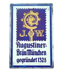 Retro Blechschild Augustiner Bräu Bar Werkstatt Kneipe Bier Werbeschild