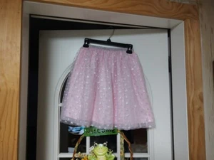 NWT The Children's Place Pink Silver Stars Tulle Skirt Girl's L 10/12 - Picture 1 of 2
