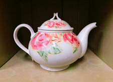 Vintage Portmeirion Ceramic Teapot Amabel Rose with Box 4 Cups England c2000's