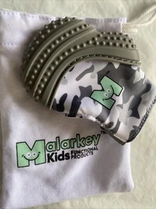 Malarkey Kids Munch Mitt Teething Mitten - Gray Camo - Picture 1 of 3