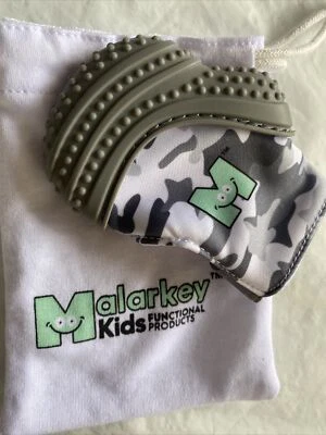 Malarkey Kids Munch Mitt Teething Mitten - Gray Camo - Image 1 of 3