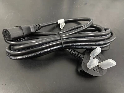 Quality Power Kettle lead cable 3 Pin 2.5 Meter UK PLUG IEC Mains PC TV Console - Image 1 of 2