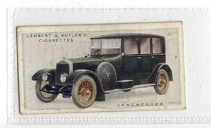 (Jy821-100) Lambert & Butler,Motor Cars A Series,Lanchester,1922 #22