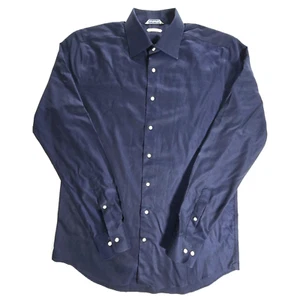 Suitsupply Shirt Traveller Dress Blue Mens Button Up Long Sleeve Formal 16 Long - Picture 1 of 18