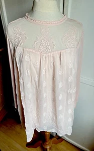 New W/O Tag Together Womens Peachy Pink Tunic Top with Lace & Mesh Panel Size 20 - Picture 1 of 15