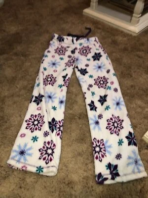 Pantalones para dormir Faded Glory Super Minky invierno copos de nieve-S (4-6) Foto 1 de 4