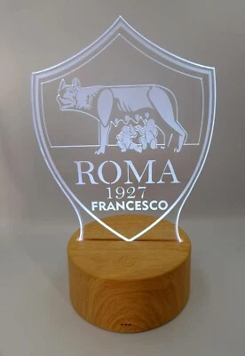 NONSOLODISNEY Lampada tavolo a led multicolore squadra di Calcio Roma personalizzata con nome