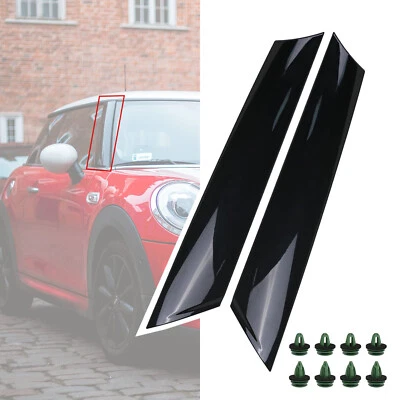 Right +Left Front A Pillar Black Windshield Post Trims For Mini Cooper R55 R56 Foto 1 de 4