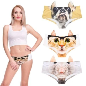 Fashion Sexy Briefs Pig Cat Animals 3D Printing Women Panties Underwear - Picture 1 of 27