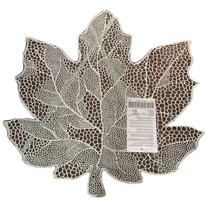 Silver Leaf Table Mat Stain Resistant Size 42 X 46 CM Best For Fall, Season! - Picture 1 of 3