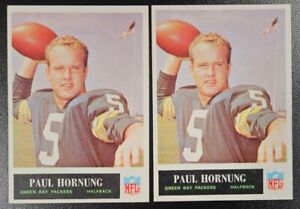 (2) 1965 PHILADELPHIA PAUL HORNUNG FOOTBALL CARD #76 EX-NM+ NICE CARDS READ*YCC*