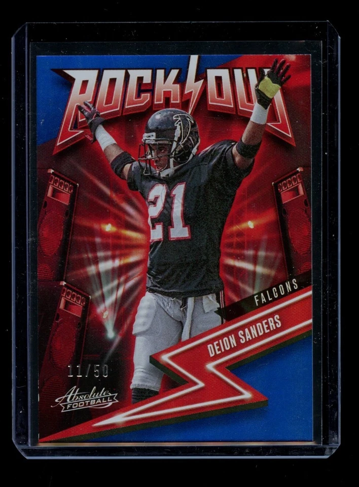 2023 Panini Absolute Deion Sanders /50 Blue Rock Out Atlanta Falcons - Image 1 of 2