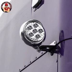 5" LEGACY SERIES CHROME ROUND SPOT BEAM LED WORK LIGHT WITH 4 POSITION VISOR - Picture 1 of 5