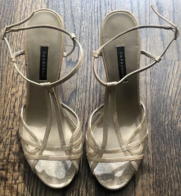 Zapatos Caparros Oro Plata Rosa Melocotón Malla Metálica Correa al Tobillo Tacones Bombas 8.5 Foto 1 de 4