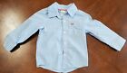 Carters 18 Month Boys Light Blue White Striped Collared Button Long Sleeve Shirt