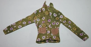 My Scene Barbie Doll Clothes Green Striped Floral Jacket - Picture 1 of 4