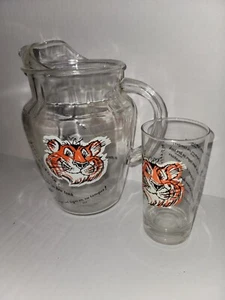 Vintage Esso Tiger Glass Pitcher Multi Lingual Put a Tiger in Your Tank Exxon - Picture 1 of 6