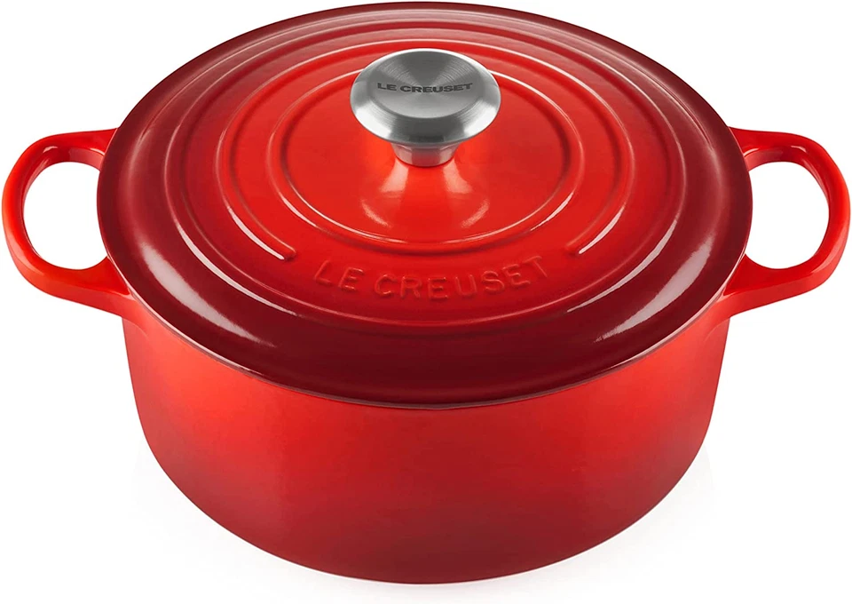 Le Creuset SIGNATURE 28cm Runder Gusseisen-Bräter - Kirschrot