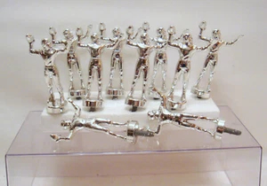 10 FIGURAS DE TROFEO DE FÚTBOL DE PLATA DE COLECCIÓN TOP TOPS TROFEO METAL - Imagen 1 de 2