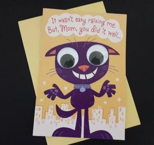 Funny Happy Birthday Mom Raised Me Well Cat Cats Theme Hallmark Greeting Card - Picture 1 of 3