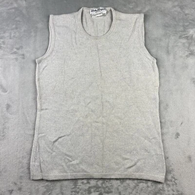 Salvatore Ferragamo Sweater Vest Women Small Wool Cashmere Blue Yellow Designer - Image 1 of 4