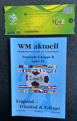 World Cup 2006 Ticket And Program England - Trinidad Tobago,15.06.2006 - Game 19 - Image 1 of 4