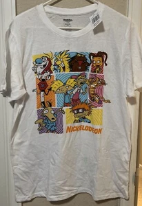 T-shirt unisex Nickelodeon taglia L bianca nuova cartoni animati maniche corte classica - Foto 1 di 4
