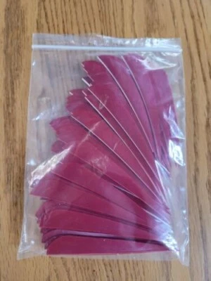 4 inch Feathers Right Wing Parabolic Cut 100 pack Red - Image 1 of 2