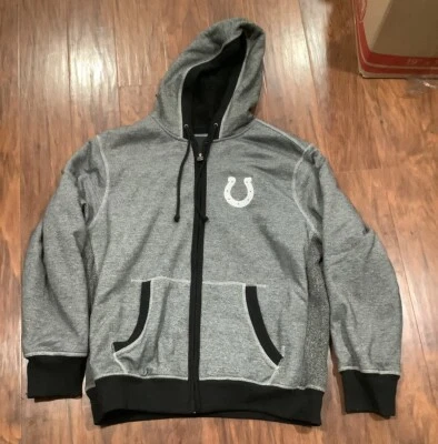 NFL Pro Line 印第安纳波利斯小马队羊毛衬里全拉链连帽衫。 男式XL缝线 — 第 1/4 张图片