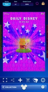 Topps Disney Collect DIGITAL Daily Aug 31 Refractor Winnie the Pooh and Ferkel - Bild 1 von 3