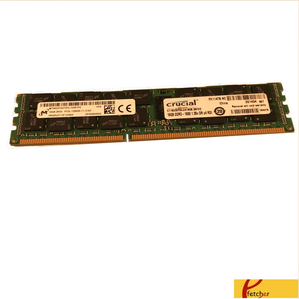 Crucial CT16G3ERSLD4160B 16GB Reg Dell PowerEdge R410 R420 R510 R520 R610 R710 - Image 1 of 1