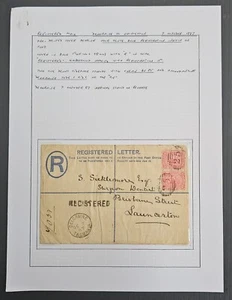 1887 Tasmania Australia Reg Cover 3 stamps cd Deloraine-Launceston - Picture 1 of 3
