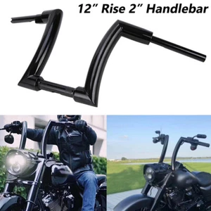 12" Rise 2" Ape Z Hanger Handlebar For Harley Touring Sportster 883 Dyna softail - Picture 1 of 12