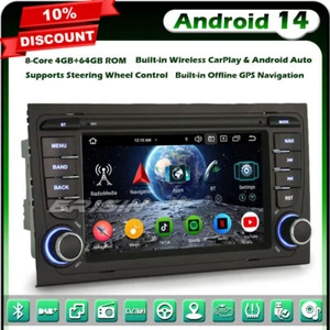 Autoradio 8-Core CarPlay Android 14 navigatore satellitare per Audi A4 S4 RS4 Seat Exeo DAB+DSP - Foto 1 di 24