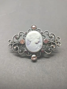 Cameo Hair Barrette Costume Jewelry - Picture 1 of 2