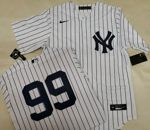 20117 Mens Nike New York Yankees AARON JUDGE 100% REAL Sewn JERSEY P/S New Cover