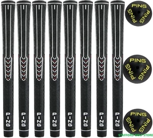 Ping ID-8 Golf Grips +1/32" Oversize or Midsize .600" Ribbed Black/Gold Lot of 8 - Picture 1 of 5