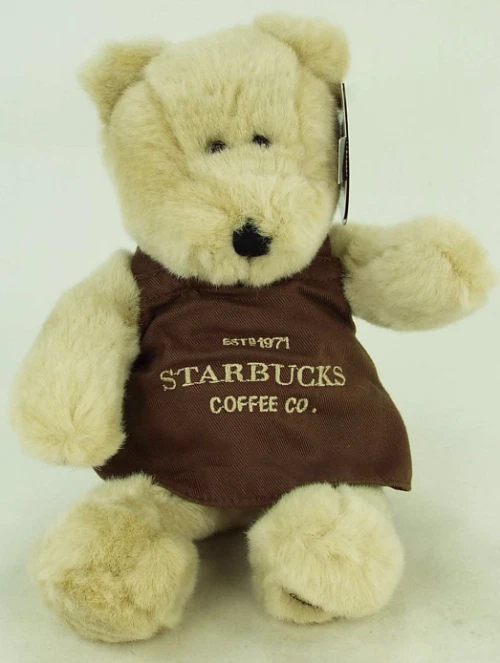 Starbucks 2003 Est 1971 Brown Apron Seattle Pike Place Bearista Bear Plush EUC