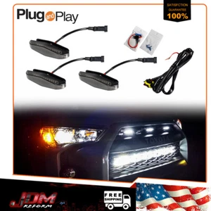3PCS Smoke Lens White LED Grill Mount Lights Assemblies For 14-up Toyota 4Runner - Picture 1 of 12