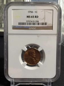1956 1c Lincoln NGC MS 65 RD NO RESERVE - Picture 1 of 4