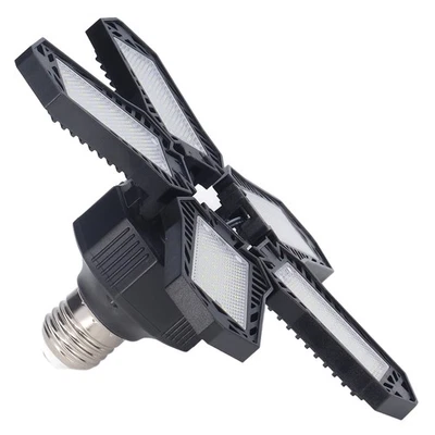 LED Garage Light Folding Garage Ceiling Light E27 20W 1500LM 5 Leaf Warehouse Wo - Image 1 of 4