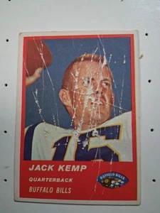 1963 Fleer JACK KEMP #24 Bills Poor Someone Didn't Like QB or Senator Kemp. Lol  - Picture 1 of 2