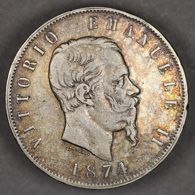 1874 Italy Silver 5 Lire - Image 1 of 2