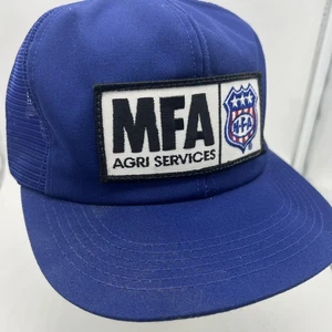 VTG MFA AGRICULTURE SERVICE patch Mesh Trucker K products snapback Hat Cap Blue - Picture 1 of 7