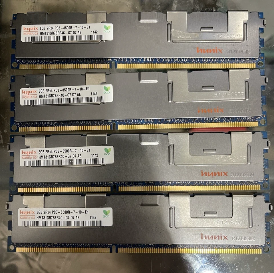 Hynix HMT31GR7BFR4C-G7 32GB (4x8GB) PC3-8500 DDR3-1066MHz 2Rx4 ECC #7 - Image 1 of 1