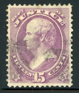 UNITED STATES OFFICIAL Selections: Scott #O31 15c Purple JUSTICE CV$200+ - Picture 1 of 1