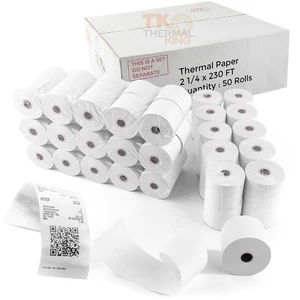  50 Rollen 2 1/4 Zoll x 230 Fuß Thermopapier Kassenbeleg Papier für Einzelhandel C... - Bild 1 von 8