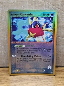 Pokémon Karte Team Aqua's Carvanha 25/95 Team Magma VS Team Aqua Reverse Holo  - Bild 1 von 14