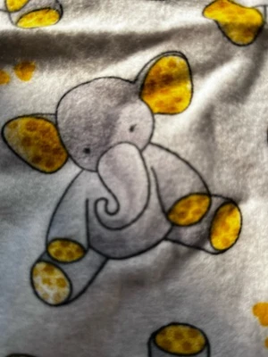 Sweet Child’s Elephant Print Flannel Fabric 4 Yds X 41” Not For PJs - Image 1 of 4