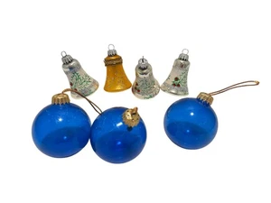 Vintage Glas 7er Set Christbaumschmuck Made In West Germany Glocken Kugeln - Bild 1 von 8